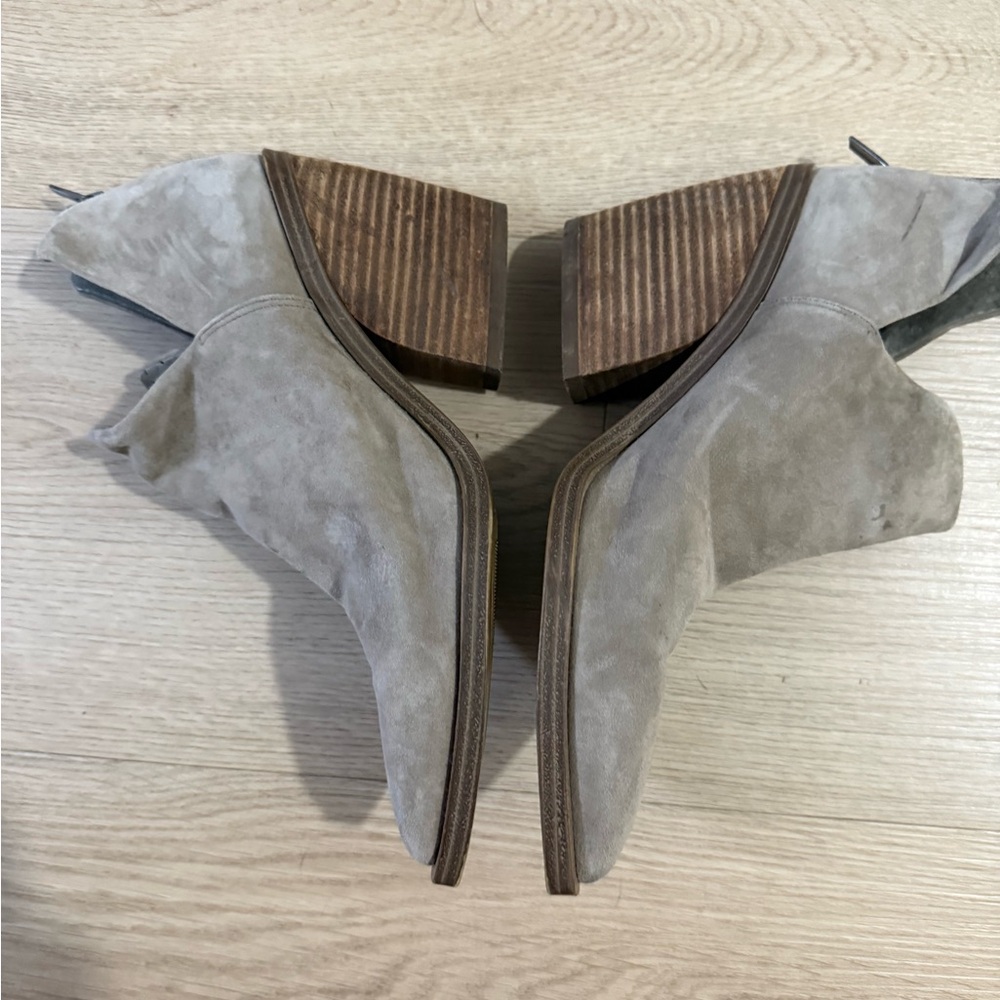 Vince Taupe Suede Ankle Booties